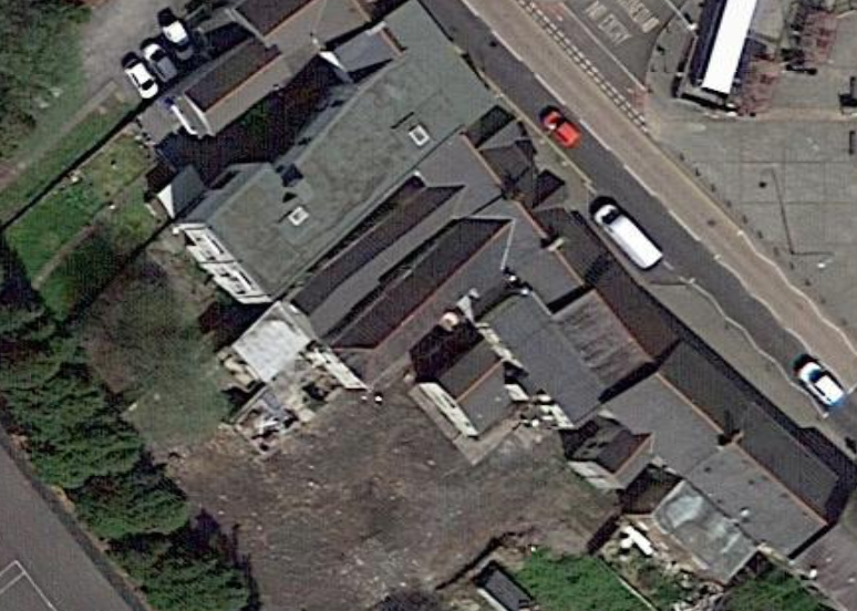 Google earth image showing rear garden on 23rd April 2021