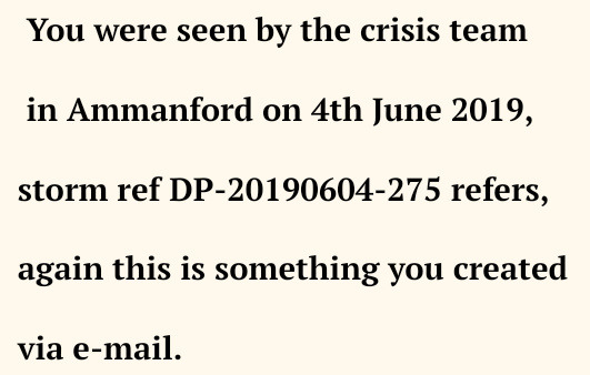 Police statement about mental health