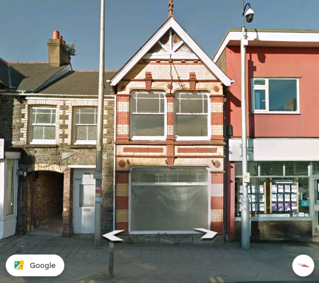 22 College Street window with plastic sheet in May 2019